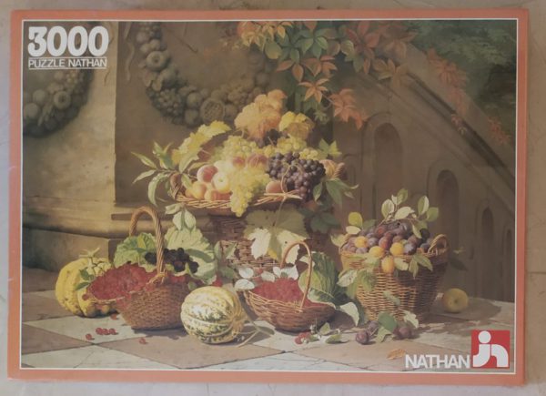 Image of the puzzle 3000, Nathan, Fruit Harvest, William Hammer, Factory Sealed, Picture of the box