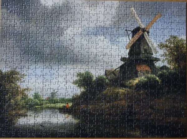 Image of the puzzle 500, Ravensburger, Windmill, Jacob van Ruisdael, Complete, Picture of the puzzle