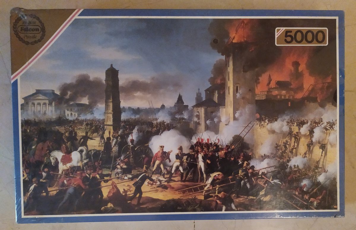 5000, Falcon, The Attack and taking of Ratisbon, by Charles Thévenin, Factory Sealed, Listed by Barebrain Image of the puzzle 5000, Falcon, The Attack and taking of Ratisbon, by Charles Thévenin, Factory Sealed, Picture of the box