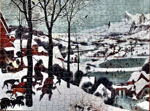Image of the puzzle 500, Piatnik, Hunters in the Snow, by Pieter Bruegel the Elder, Complete, Picture of the puzzle