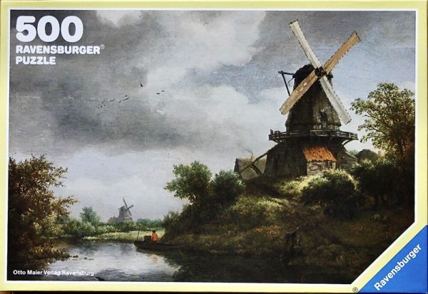 Image of the puzzle 500, Ravensburger, Windmill, Jacob van Ruisdael, Complete, Picture of the box