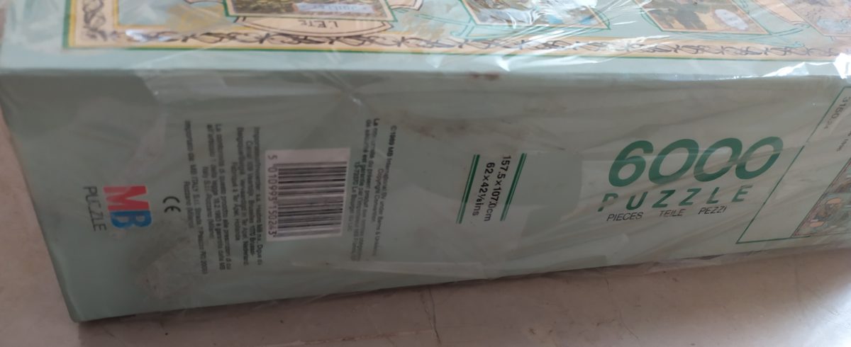 Image of the puzzle Image of the puzzle 6000, MB, The Beautiful Gardener, Calendar 1896, by Eugène Grasset, Factory Sealed, Detail of the box