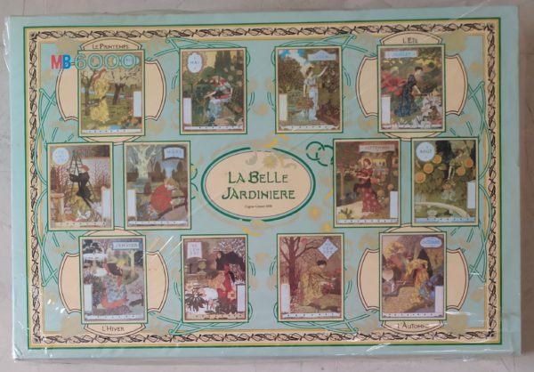 Image of the puzzle 6000, MB, The Beautiful Gardener, Calendar 1896, by Eugène Grasset, Factory Sealed, Picture of the box