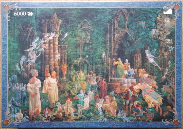 Image of the puzzle 5000, Jumbo, Court of the Fairies, by James Christensen, Factory Sealed, Picture of the box