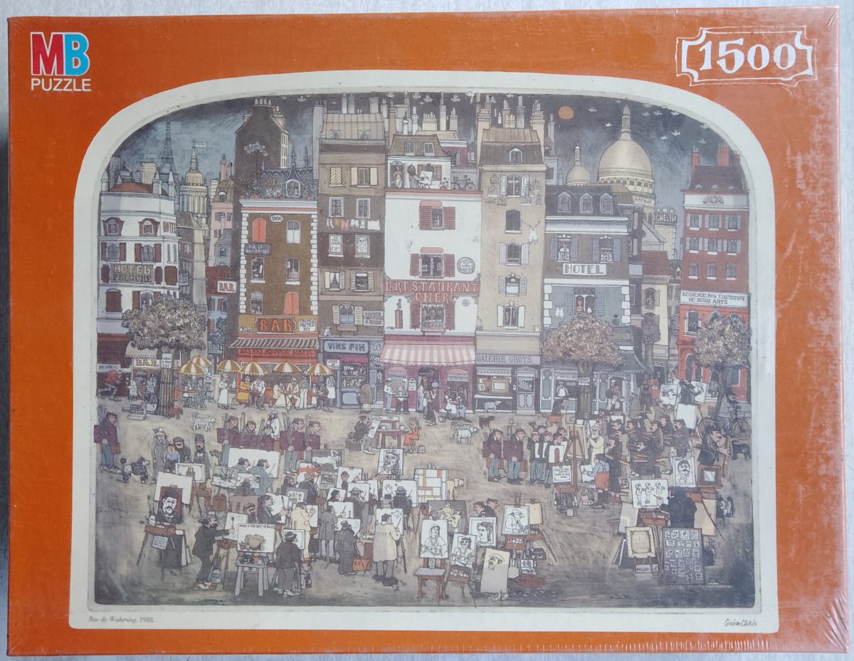 1500, MB, Rue de Wakening, by Graham Clarke, Factory Sealed, 2023-10-27 Image of the puzzle 1500, MB, Rue de Wakening, by Graham Clarke, Factory Sealed, Picture of the box