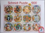 Image of the puzzle 1000, Schmidt, Colorful Cat's World, by Gale Pitt, Factory Sealed, Picture of the box