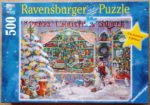 Image of the puzzle 500, Ravensburger, The Christmas Shop, by Janet Kruskamp, Complete, Picture of the box