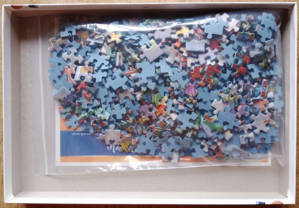 Image of the puzzle 500, Ravensburger, The Christmas Shop, by Janet Kruskamp, Complete, Picture of the bag