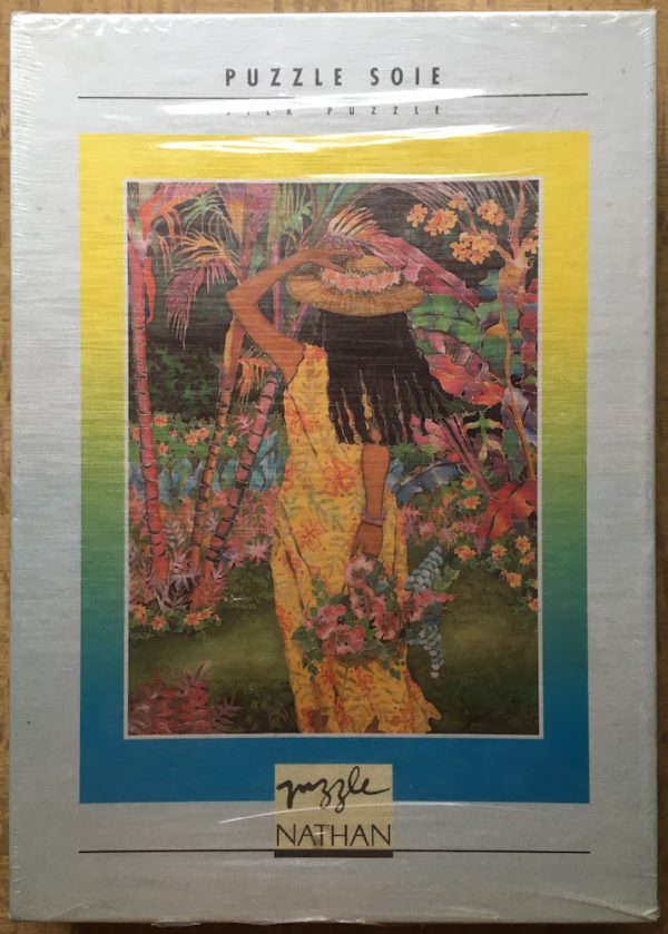 Image of the puzzle 1000, Nathan, Gathering Flowers, Susan Patricia, Factory Sealed, Picture of the box