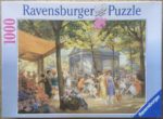 Image of the puzzle 1000, Ravensburger, A Parisian Flower Market, by Eugène Deully, Complete, Picture of the box