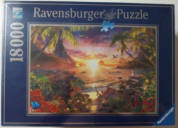 Image of the puzzle 18000, Ravensburger, Paradise Sunset, by David Penfound, Factory Sealed, Picture of the box
