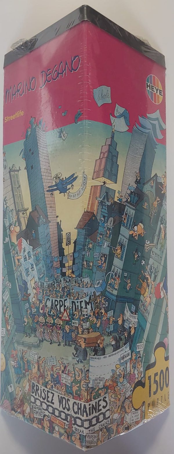 Image of the puzzle 1500, Heye, Streetlife, Marino Degano, Factory Sealed, Picture of the box
