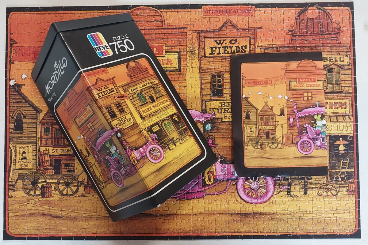 Image of the puzzle 750, Heye, Silver City, Guillermo Mordillo, Complete, Picture of the contents