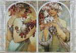 Image of the puzzle 1000, D-Toys, Fruit & Flower, by Alphonse Mucha, Complete, Picture of the puzzle