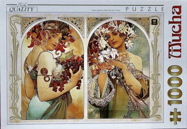 Image of the puzzle 1000, D-Toys, Fruit & Flower, by Alphonse Mucha, Complete, Picture of the box