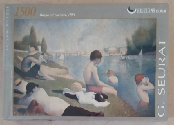 Image of the puzzle 1500, Ricordi, Bathers at Asnières, Georges Seurat, Factory Sealed, Picture of the box