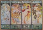 Image of the puzzle 1000, Bluebird, Four Seasons, by Alphonse Mucha, Complete, Picture of the puzzle