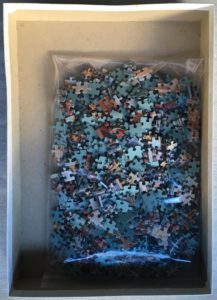 Image of the puzzle 1000, JR Puzzles, The Annunciation, with Saint Emidius, by Carlo Crivelli, Complete, Picture of the bag