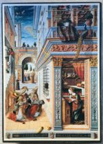 Image of the puzzle 1000, JR Puzzles, The Annunciation, with Saint Emidius, by Carlo Crivelli, Complete, Picture of the box