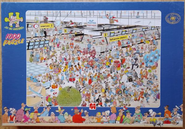 Image of the puzzle 1000, Jumbo, Departure Hall, Complete, Picture of the box