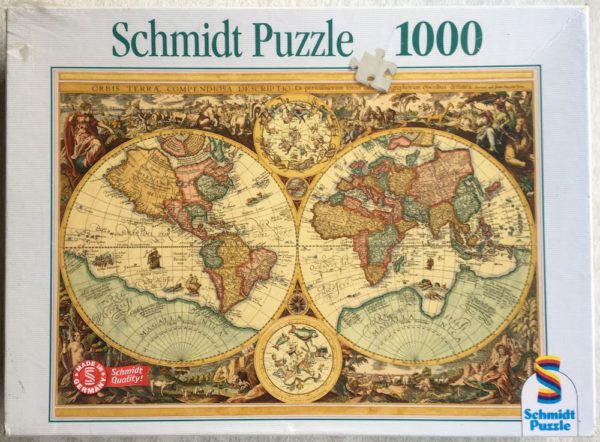 Image of the puzzle 1000, Schmidt, Historical Map of the World, by Joan Baptista Vrints, Factory Sealed, Picture of the box