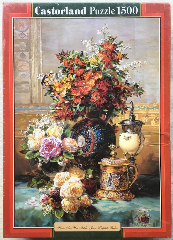 Image of the puzzle 1500, Castorland, Fleurs Sur Une Table, by Jean-Baptiste Robie, Factory Sealed, Picture of the box