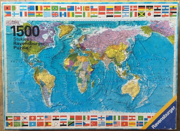 Image of the puzzle 1500, Ravensburger, Wereldkaart, Complete, Picture of the box