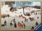 Image of the puzzle 1000, Ravensburger, Winter Fun, by by Marlyse Huber-Breuninger, Complete, Picture of the box