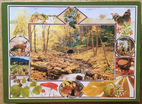 Image of the puzzle 2000, MB, Autumn Collage, Complete, Picture of the box