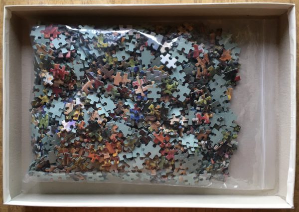 Image of the puzzle 1000, Jumbo, Gardener's Haven, Barbara Mock, Complete, Picture of the bag