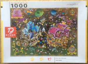 Image of the puzzle 1000, Druon, The Kiss, Guillermo Mordillo, Factory Sealed, Picture of the box