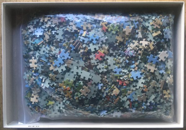 Image of the puzzle 2000, Ravensburger, Pyramids along the Nile, by Sharie Hatchett Bohlmann, Complete, Picture of the bag