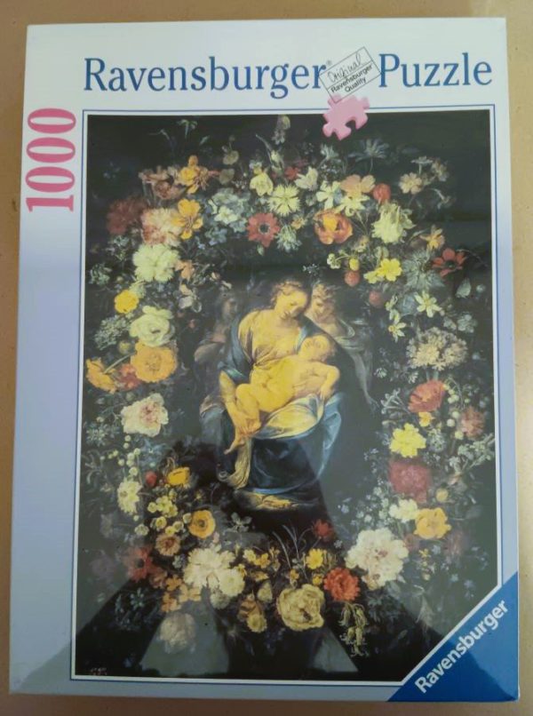 Image of the puzzle 1000, Ravensburger, Madonna with Garland, by Jan Brueghel the Elder, Factory Sealed, Picture of the box