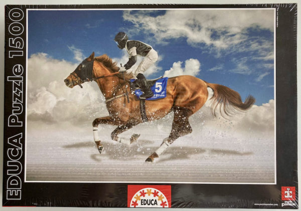 Image of the puzzle 1500, Educa, St. Moritz White Turf Final, Factory Sealed, Picture of the box