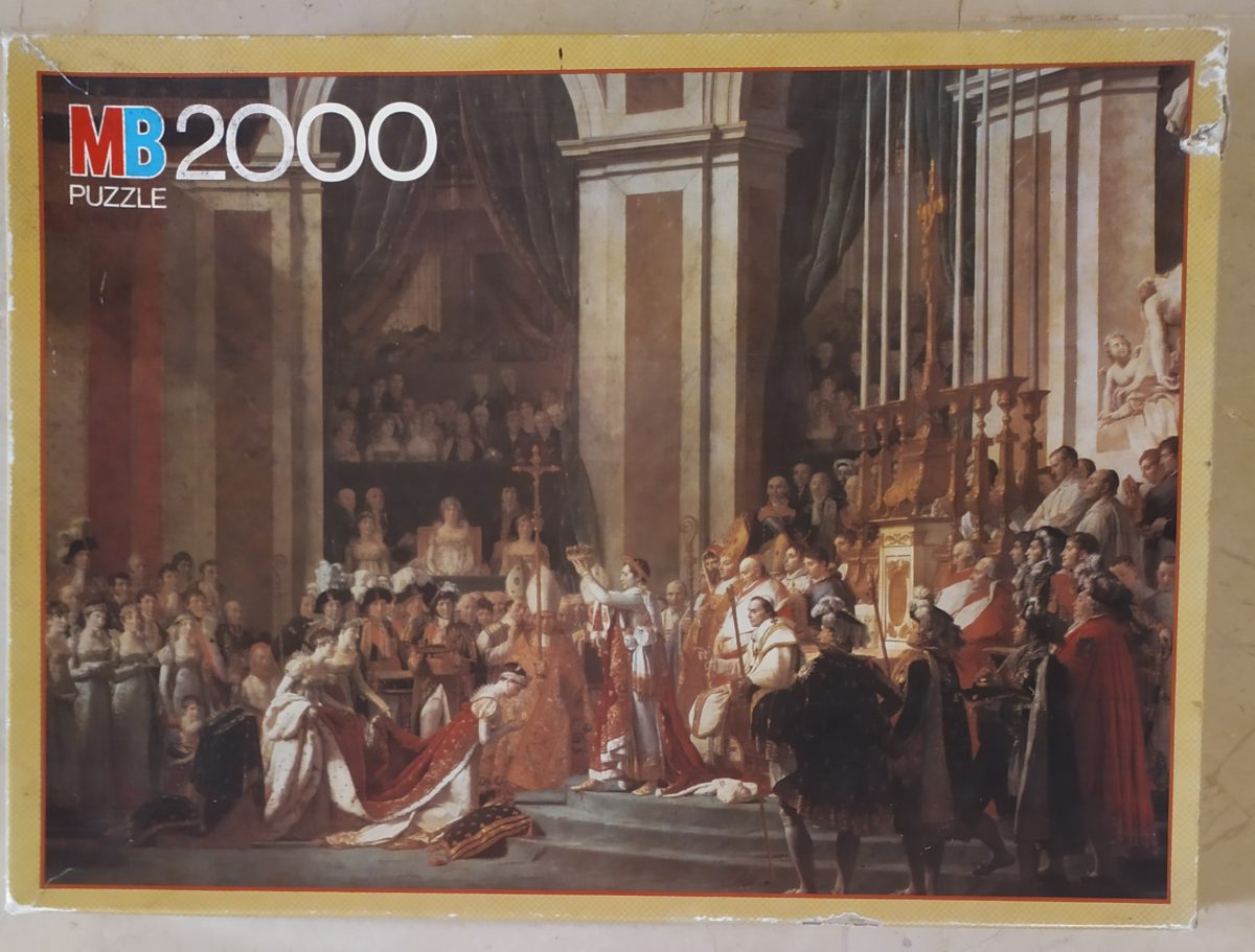 2000, MB, The Coronation of the Emperor Napoleon, by Jacques-Louis David, Sealed Bag, Listed by Barebrain Image of the puzzle 2000, MB, The Coronation of the Emperor Napoleon, by Jacques-Louis David, Sealed Bag, Picture of the box