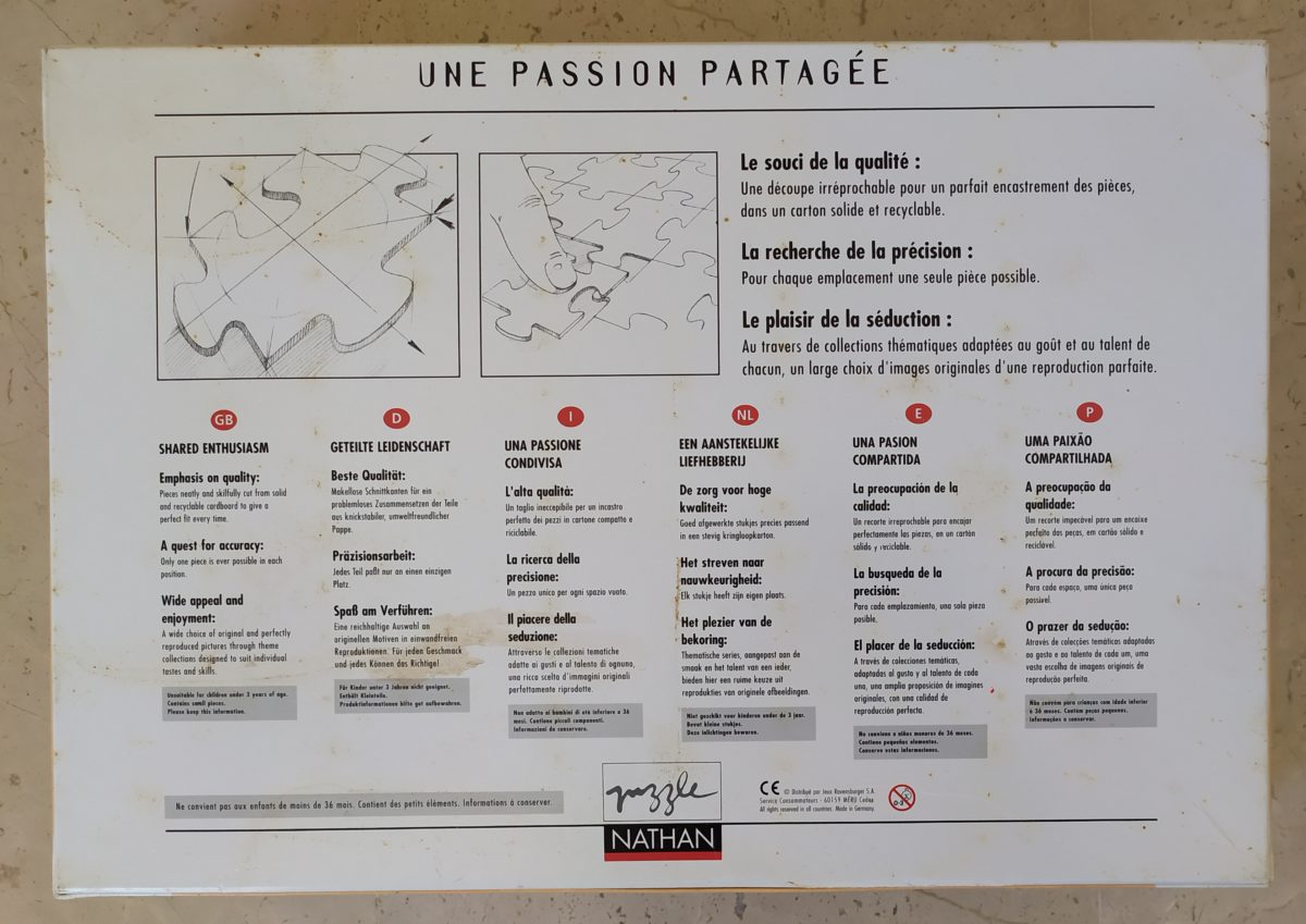 Image of the puzzle 5000, Nathan, The Combat of Lent and Mardi Gras, by Pieter Bruegel the Elder, Sealed Bag, Picture of the back