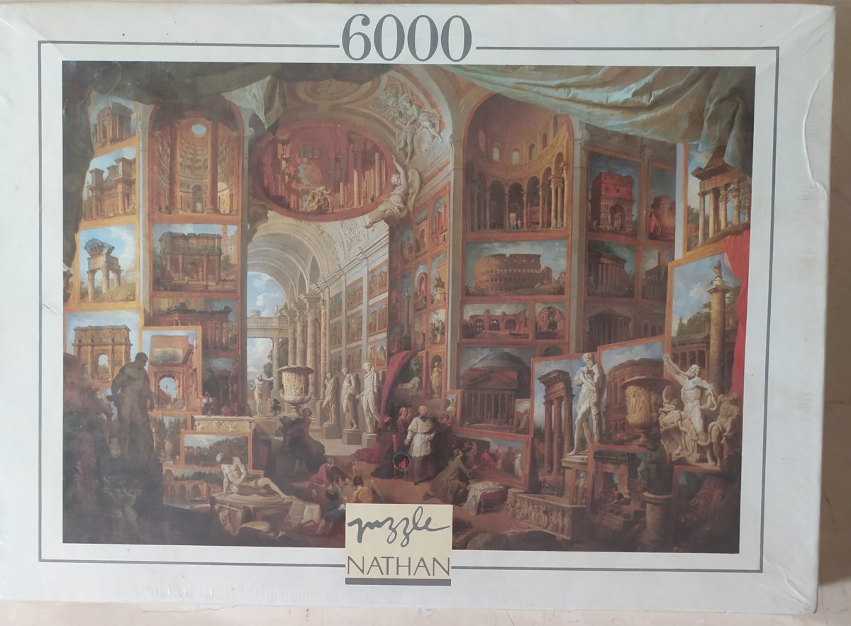 6000, Nathan, Gallery of Views of Ancient Rome, by Giovanni Paolo Panini, Factory Sealed, Listed by Barebrain Image of the puzzle 6000, Nathan, Gallery of Views of Ancient Rome, by Giovanni Paolo Panini, Factory Sealed, Picture of the box