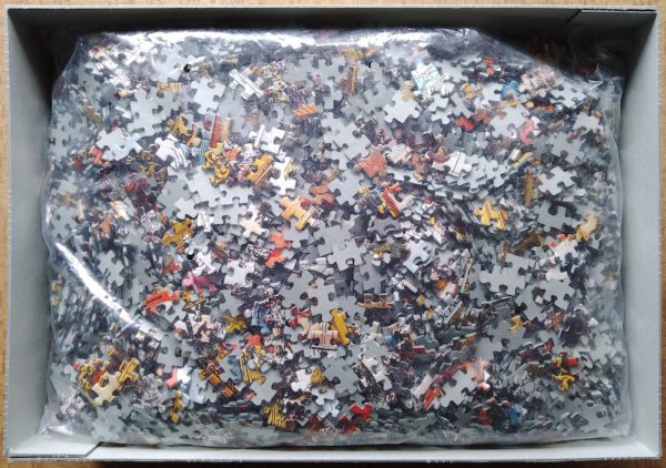 Image of the puzzle 9000, Ravensburger, Big World Map 1611, Pieter van den Keere, Sealed Bag, Picture of the bag