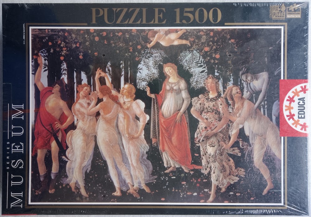 1500, Educa, Allegory of Spring, by Sandro Botticelli, Factory Sealed, 2023-02-14 Image of the puzzle 1500, Educa, Allegory of Spring, by Sandro Botticelli, Factory Sealed, Picture of the box