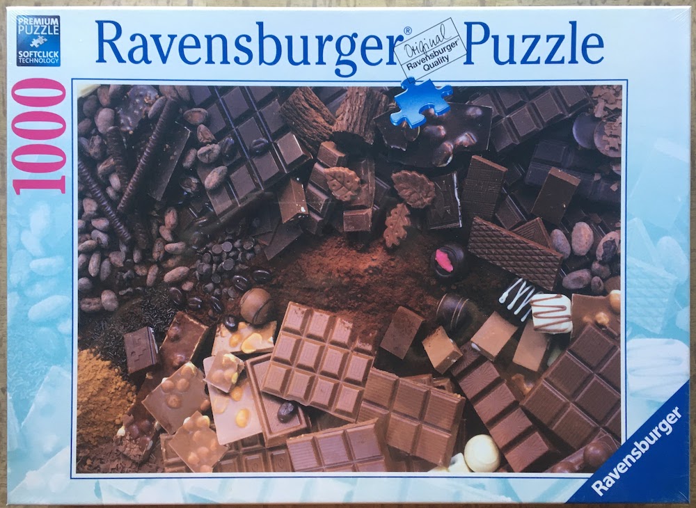 1000, Ravensburger, Chocoholic Heaven, Factory Sealed, 2024-01-26 Image of the puzzle 1000, Ravensburger, Chocoholic Heaven, Factory Sealed, Picture of the box