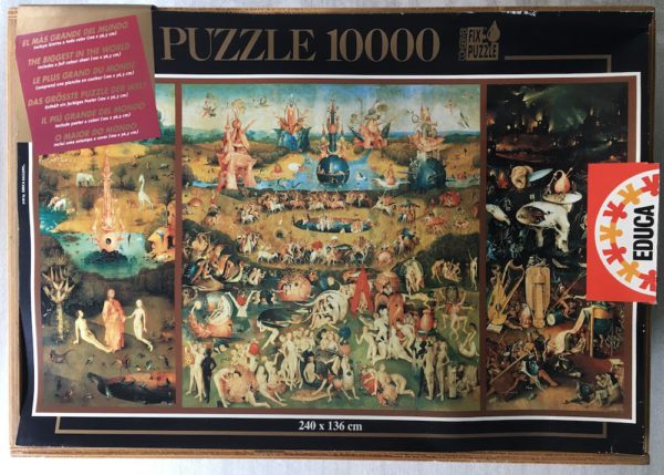 Image of the puzzle 10000, Educa, The Garden of Earthly Delights, Bosch, Sealed Bag, Picture of the box