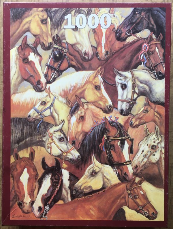 Image of the puzzle 1000, Animal Awareness, Horses Galore, by Elizabeth Ansell, Complete, Picture of the box