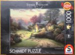 Image of the puzzle 1000, Schmidt, The Good Shepherd's Cottage, by Thomas Kinkade, Complete, Picture of the box