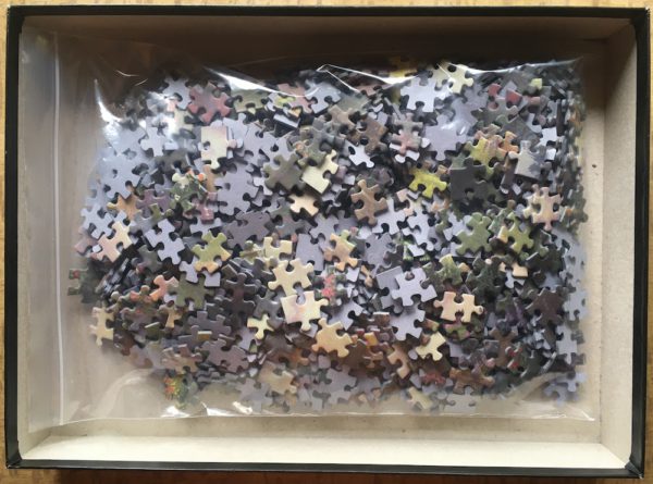 Image of the puzzle 1000, Schmidt, The Good Shepherd's Cottage, by Thomas Kinkade, Complete, Picture of the bag