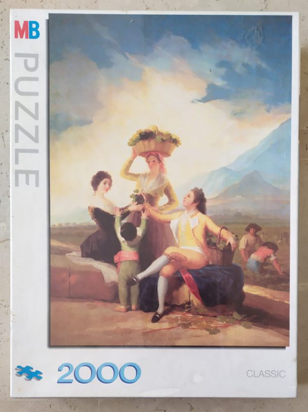 Image of the puzzle 2000, MB, The Grape Harvest, Francisco de Goya, Factory Sealed, Picture of the box