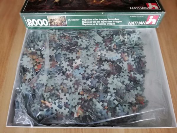 Image of the puzzle 2000, Nathan, Napoleon and the Bavarian Troops, by Jean-Baptiste Debret, Sealed Bag, Picture of the bag