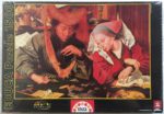 Image of the puzzle 1500, Educa, The Banker and His Wife, by Marinus Claeszoon van Reymerswaele, Factory Sealed, Picture of the box