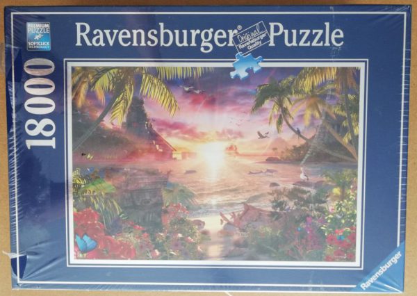 Image of the puzzle 18000, Ravensburger, Paradise Sunset, Factory Sealed, Picture of the box