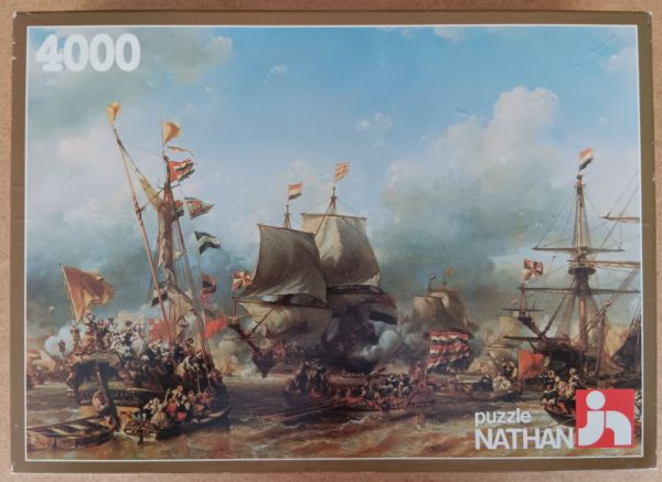 Image of the puzzle 4000, Nathan, Ruyter Sets off from Texel, by Eugène Isabey, Sealed Bag, Picture of the box