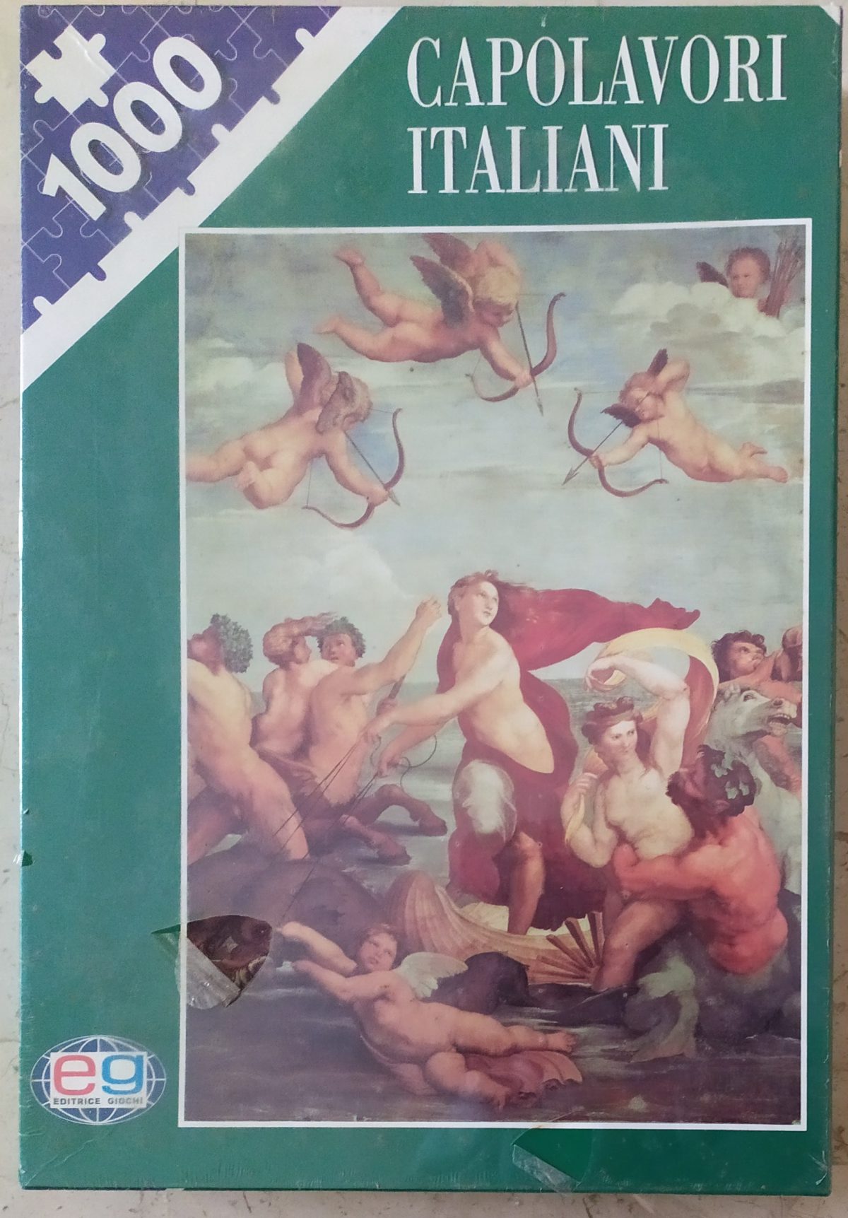 1000, Editrice Giochi, The Triumph of Galatea, Raphael, Factory Sealed, Listed by Barebrain Image of the puzzle 1000, Editrice Giochi, The Triumph of Galatea, Raphael, Factory Sealed, Picture of the box